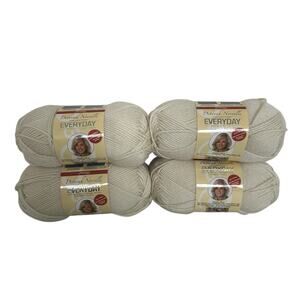 Deborah Norville Anti Pill Acrylic 203 Yards Cream Premier Yarns Lot of 4